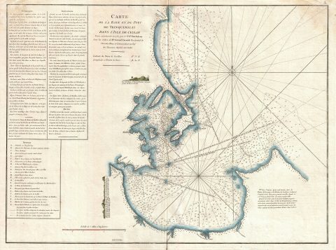 1775 Mannevillette Map of Trincomalee, Ceylon or Sri Lanka