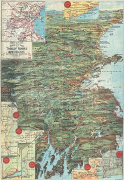 1905 Walker Trolley Map and View of New England Centered on Boston