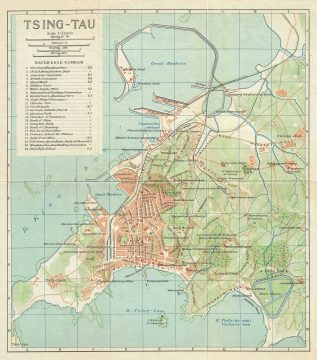 1924 Imperial Japanese Railway Map of Ching-Tao or Qingdao or Tsingtao, China