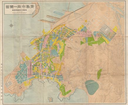 1920 Bo Wen Tang Map of Tsingtao or Qingdao,  Shandong, China
