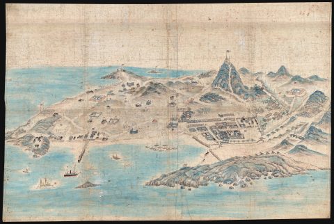 1899 Chinese Manuscript View of Qingdao / Tsingtao