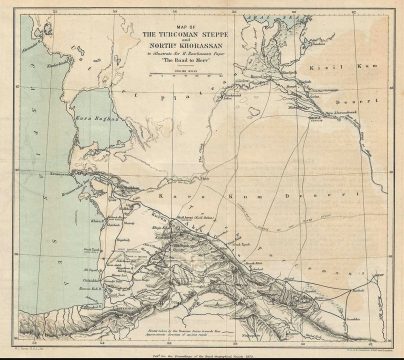1879 Henry Rawlinson Map of Turkmenistan and Iran