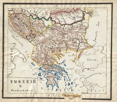 1871 Sikkel Manuscript Map of Greece and the Balkans