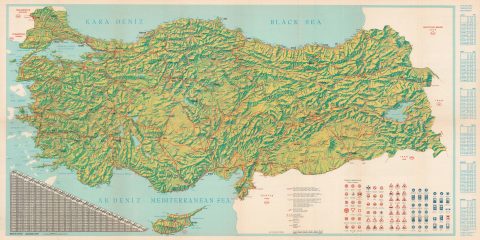 1966 Turkish Ministry of Tourism and Information Map of Turkey