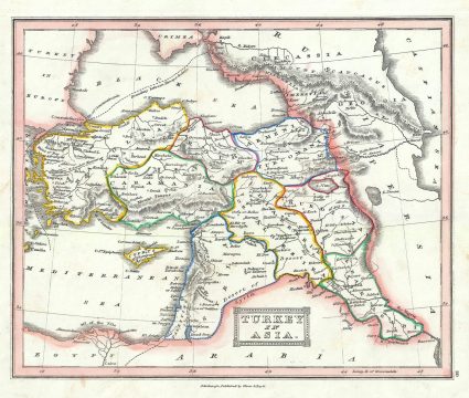 1845 Ewing Map of Turkey in Asia