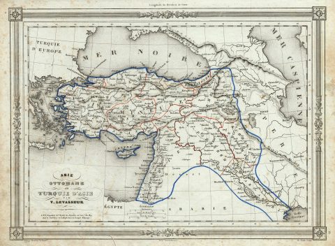 1852 Lavasseur Map of Turkey in Asia