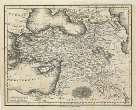 1828 Malte-Brun Map of Turkey in Asia (Palestine, Syria, Iraq, Turkey)