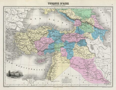 1878 Migeon Map of Turkey in Asia