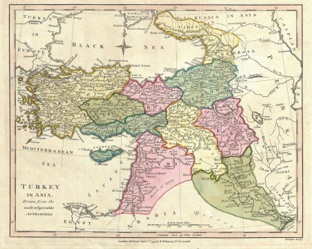 1794 Wilkinson Map of Turkey in Asia and the Ottoman Empire