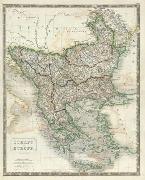1835 Hall Map of Turkey in Europe