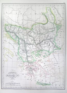 1835 Malte-Brun Map of Turkey or the Ottoman Empire in Europe