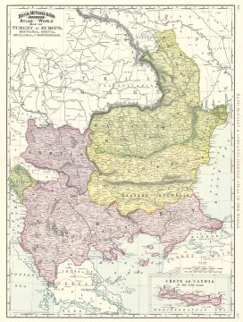 1892 Rand McNally Map of European Turkey