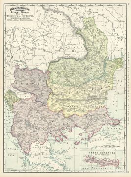 1892 Rand McNally Map of European Turkey