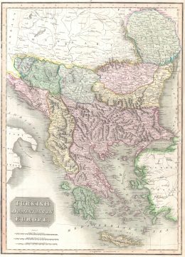 1814 Thomson Map of Greece, Turkey (in Europe) and the Balkans