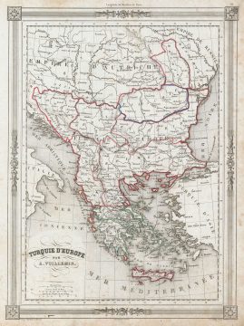 1852 Vuillemin Map of Turkey in Europe and Greece