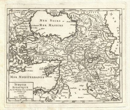 1749 Vaugondy Map of Turkey and the Middle East