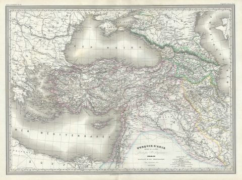 1860 Dufour Map of Turkey in Asia