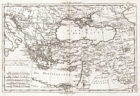 1780 Raynal and Bonne Map of Turkey in Europe and Asia