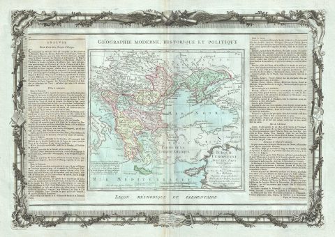 1786 Desnos and de la Tour Map of Greece, Macedonia, the Balkans and Ukraine