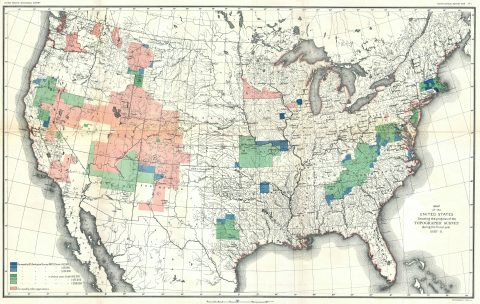 1888 Topographic Survey Map of the United States