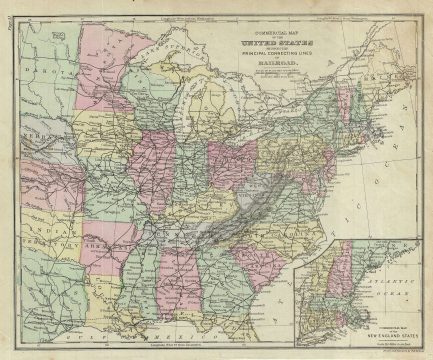 1879 Warren Railroad Map of the United States