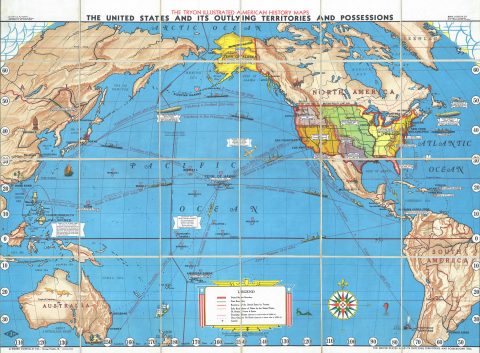 1936 Tryon Map of United States and its Overseas Possessions