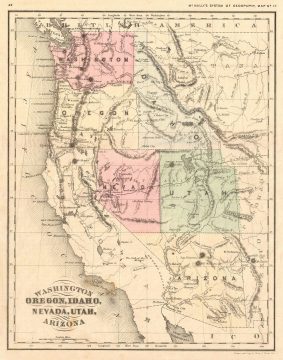 1872 McNally Map of the Western United States