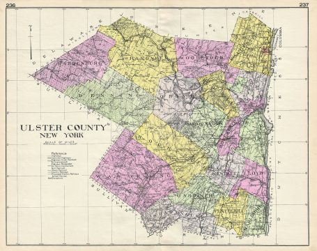1912 Century Map of Ulster County, New York