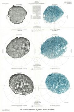 1988 U.S. Geological Survey Map of Umbriel, Titania and Oberon, Uranus' Moons
