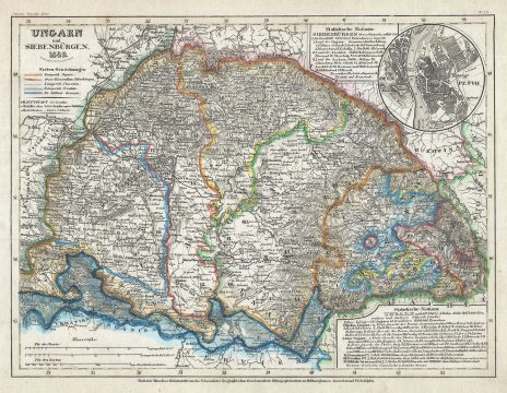 1849 Meyer Map of Hungary and Transylvania