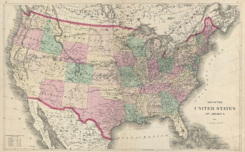 1873 Beers Map of the United States