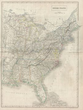 1840 Black map of the United States