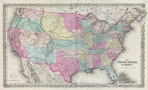 1856 Colton Map of the United States