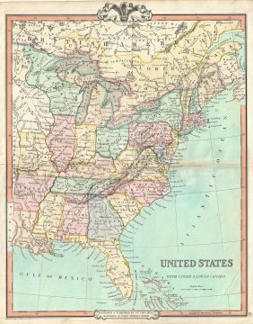 1850 Cruchley Map of the United States