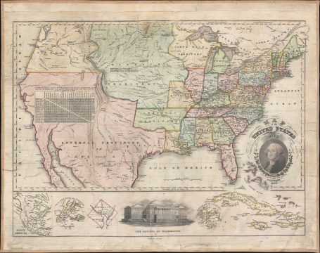 1828 Ensign Map of the United States - Manifest Destiny!