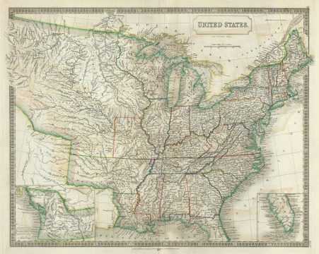 1835 Hall Map of the United States