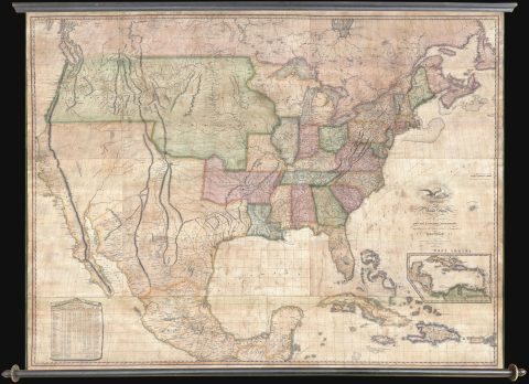 1822 Melish Wall Map of the United States