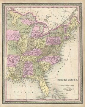 1849 Mitchell Map of the United States