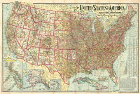 1902 National Publishing Map of the United States and its Territories