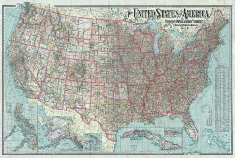 1902 National Publishing Map of the United States and its Territories