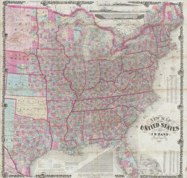 1867 Rand Pocket Map of the United States