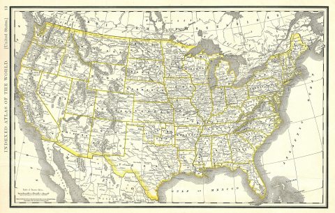 1891 Rand McNally Map of the United States
