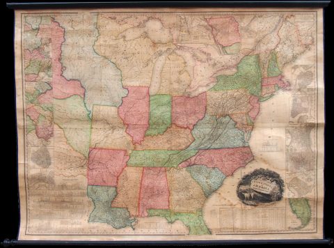 1829 Tanner Wall Map of the United States