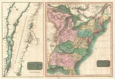 1814 Thomson Map of the United States