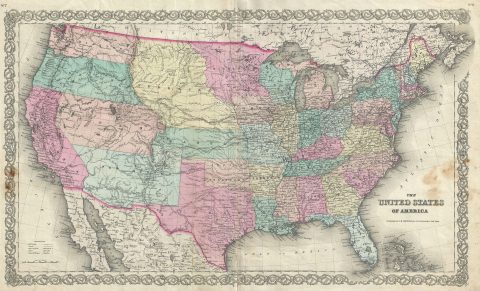 1856 Colton Map of the United States