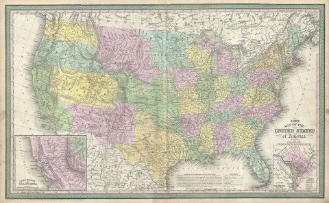 1854 Mitchell Map of the United States
