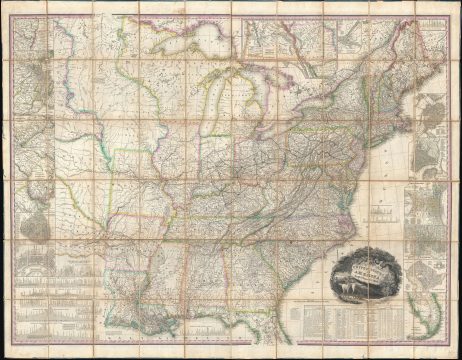 1829 Tanner Dissected Map of the United States w/ Memoir