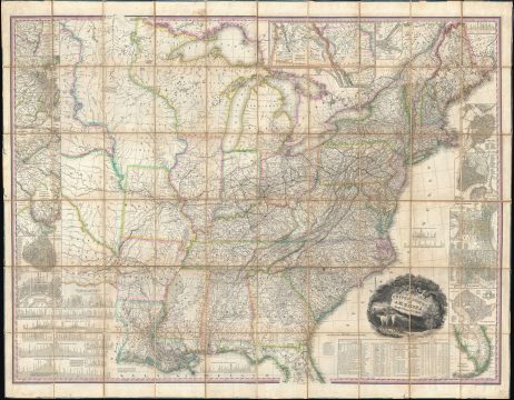 1829 Tanner Dissected Map of the United States w/ Memoir
