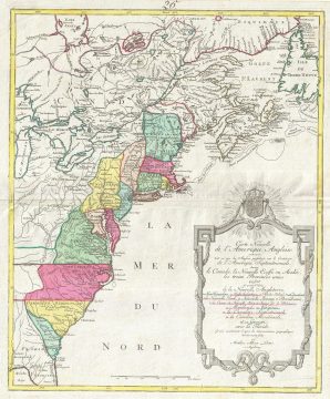 1776 Lotter Map of the United States at the Outbreak of the Revolutionary War