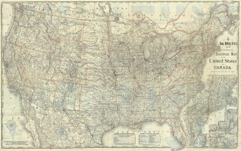 1883 McNally Railroad Map of United States